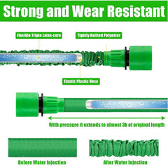 Expandable & Flexible Garden Water Hose w Spray Nozzle