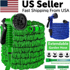 Expandable & Flexible Garden Water Hose w Spray Nozzle