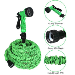 Expandable & Flexible Garden Water Hose w Spray Nozzle